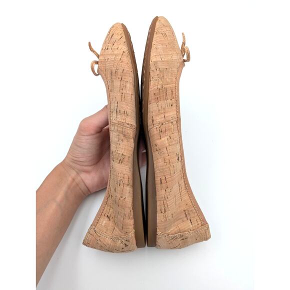 Born Brin Classic Ballet Flat Bow Top Women's Natural Cork Size US7.5M EU38 - Picture 5 of 9